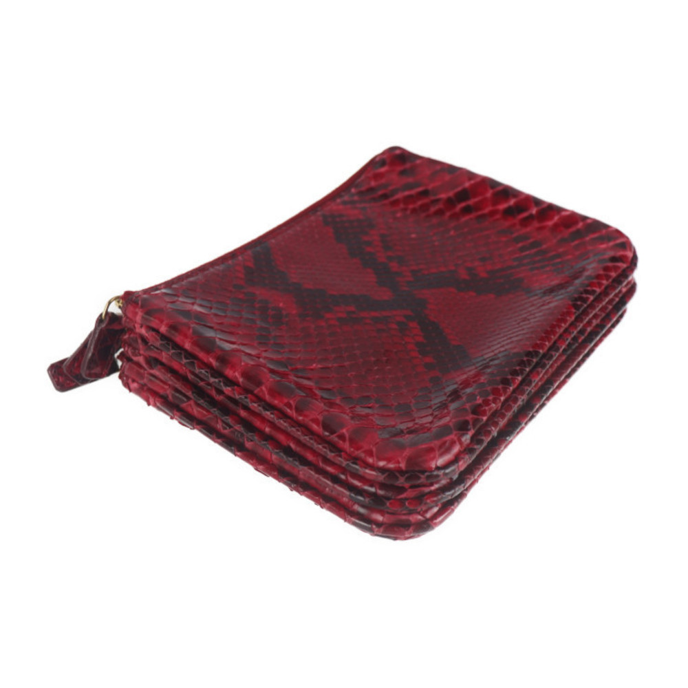 Celine Trio Python Clutch Bag Red - image 4